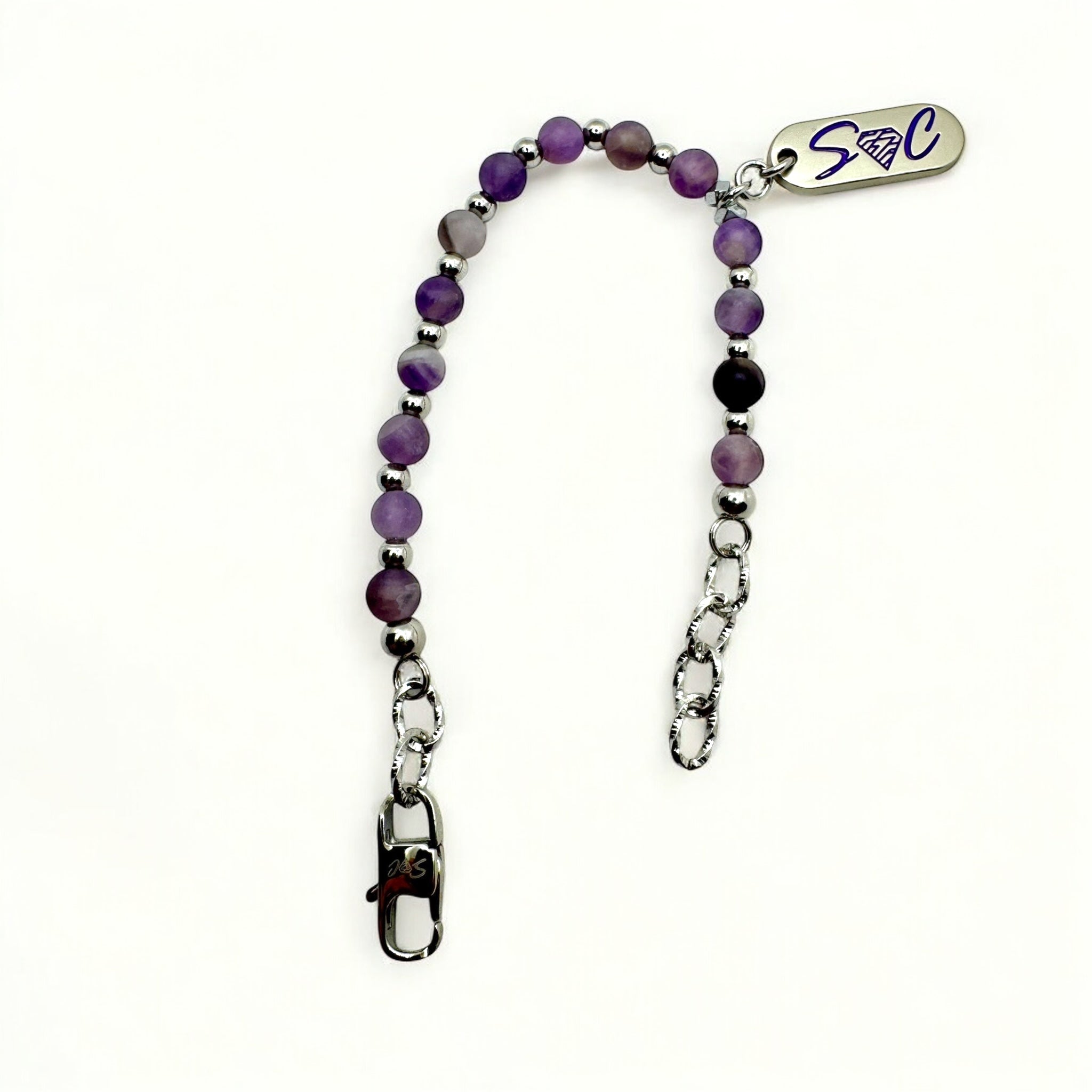 Bracciale Ametista levigata Sharifa Crystals